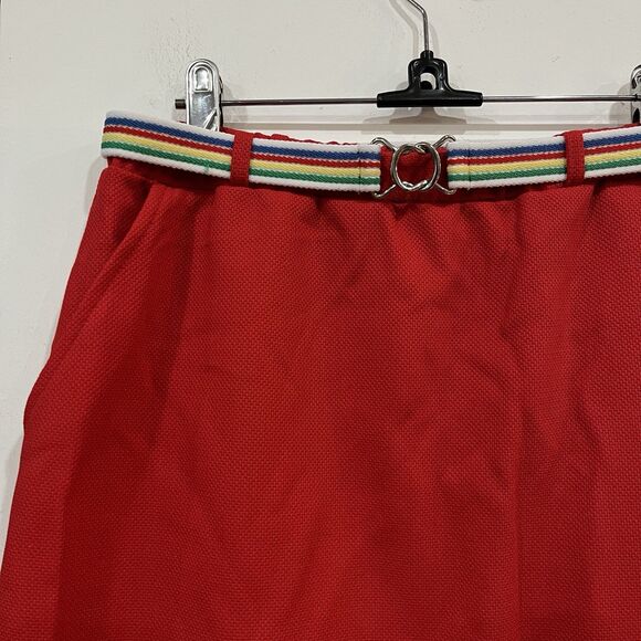 Fire Islander Vintage Kidcore Belted Red Midi Skirt 28 Waist - Picture 2 of 7